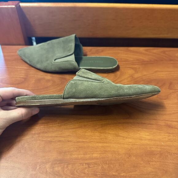 Jenni Kayne Suede Mules in Laurel Size 37 7 Casual Shoes Capsule Minimalist - Picture 7 of 16